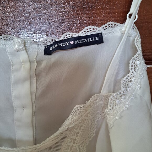 Brandy Melville White Lingerie Crop Top • Tagless • Pit 15" • XS/S - Picture 7 of 9